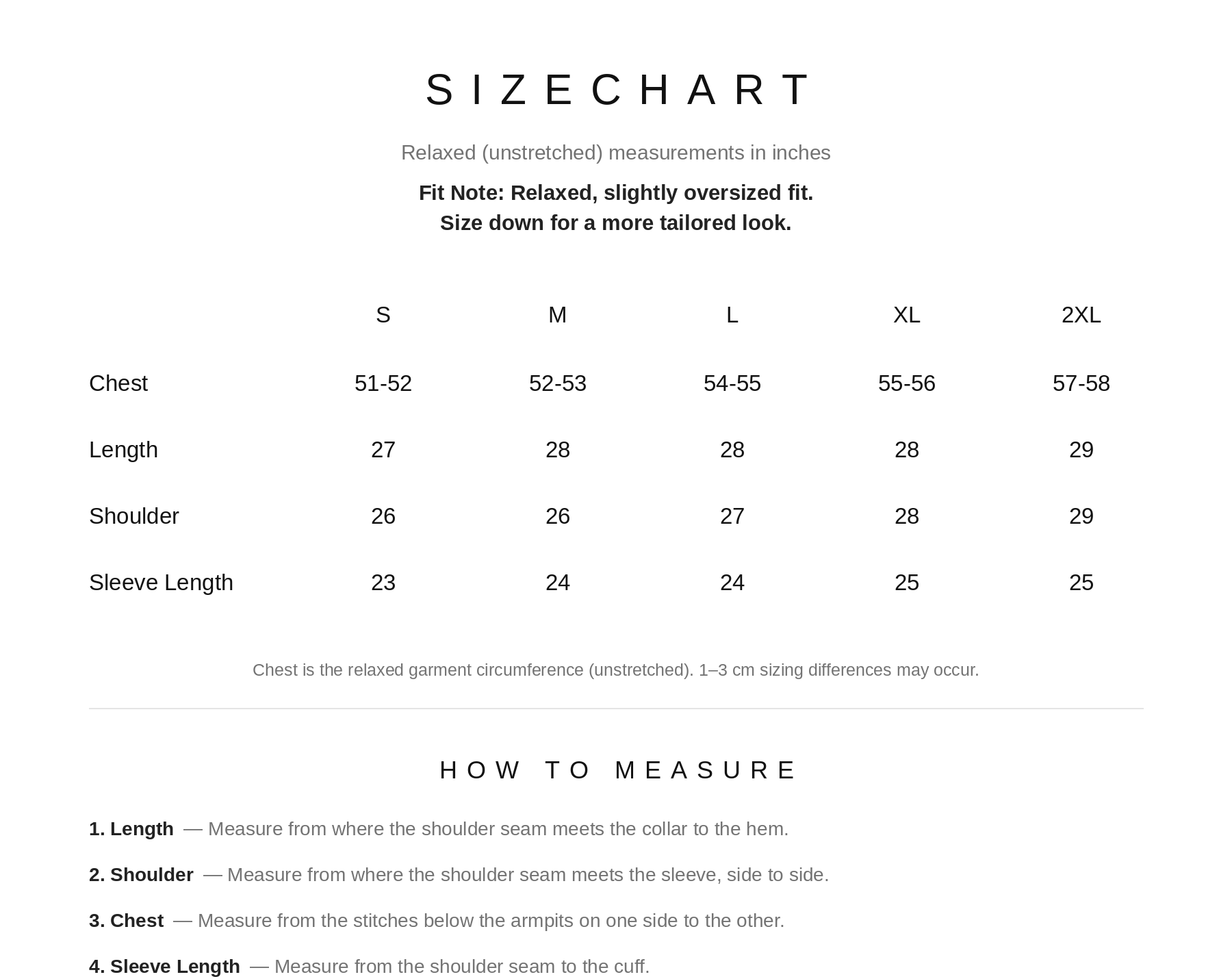 Size Chart