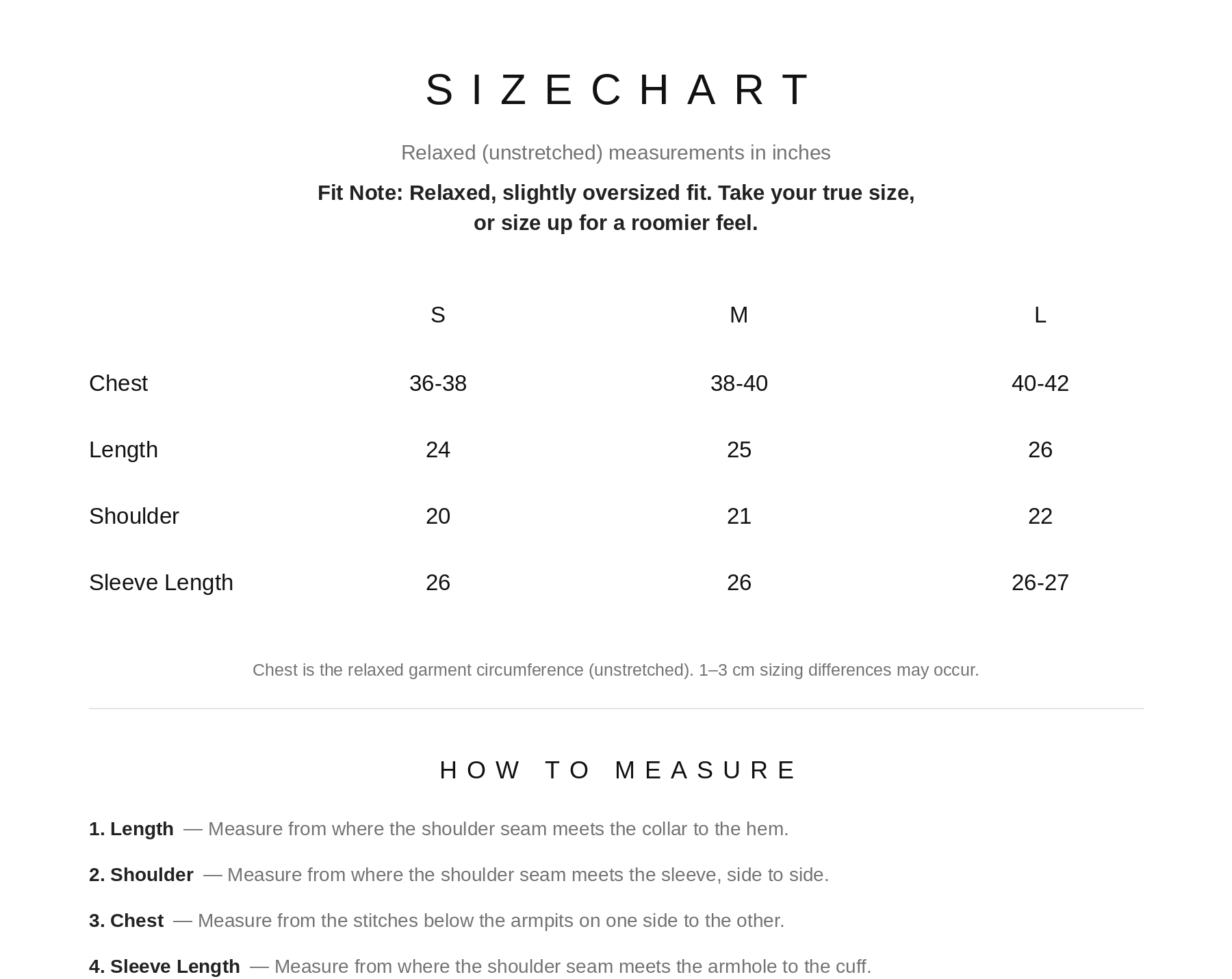 Size Chart