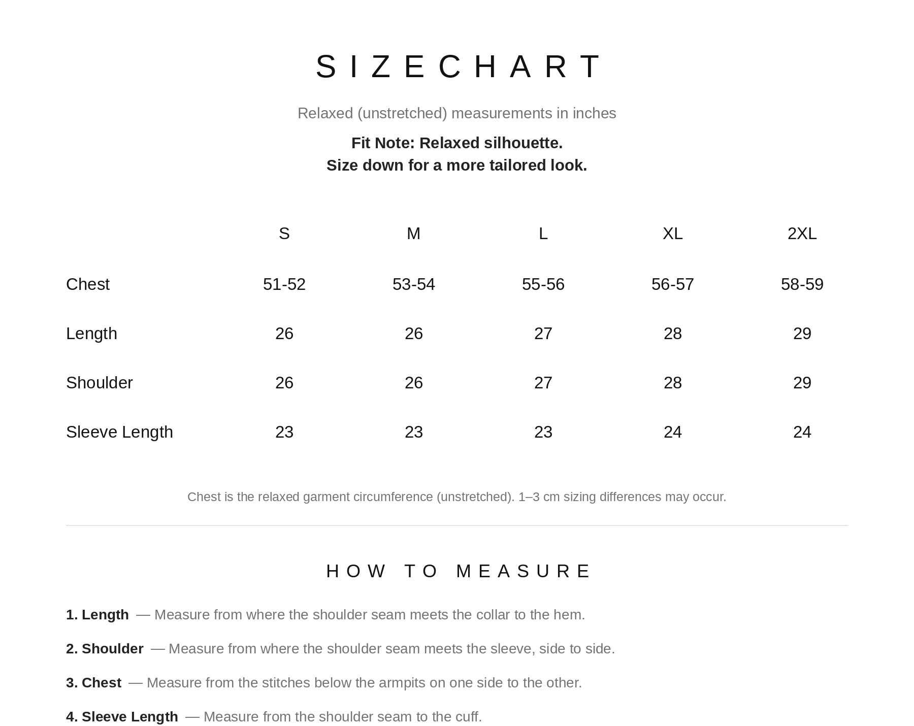 Size Chart