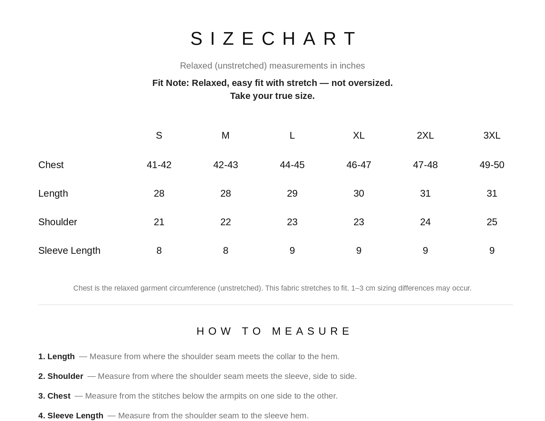 Size Chart