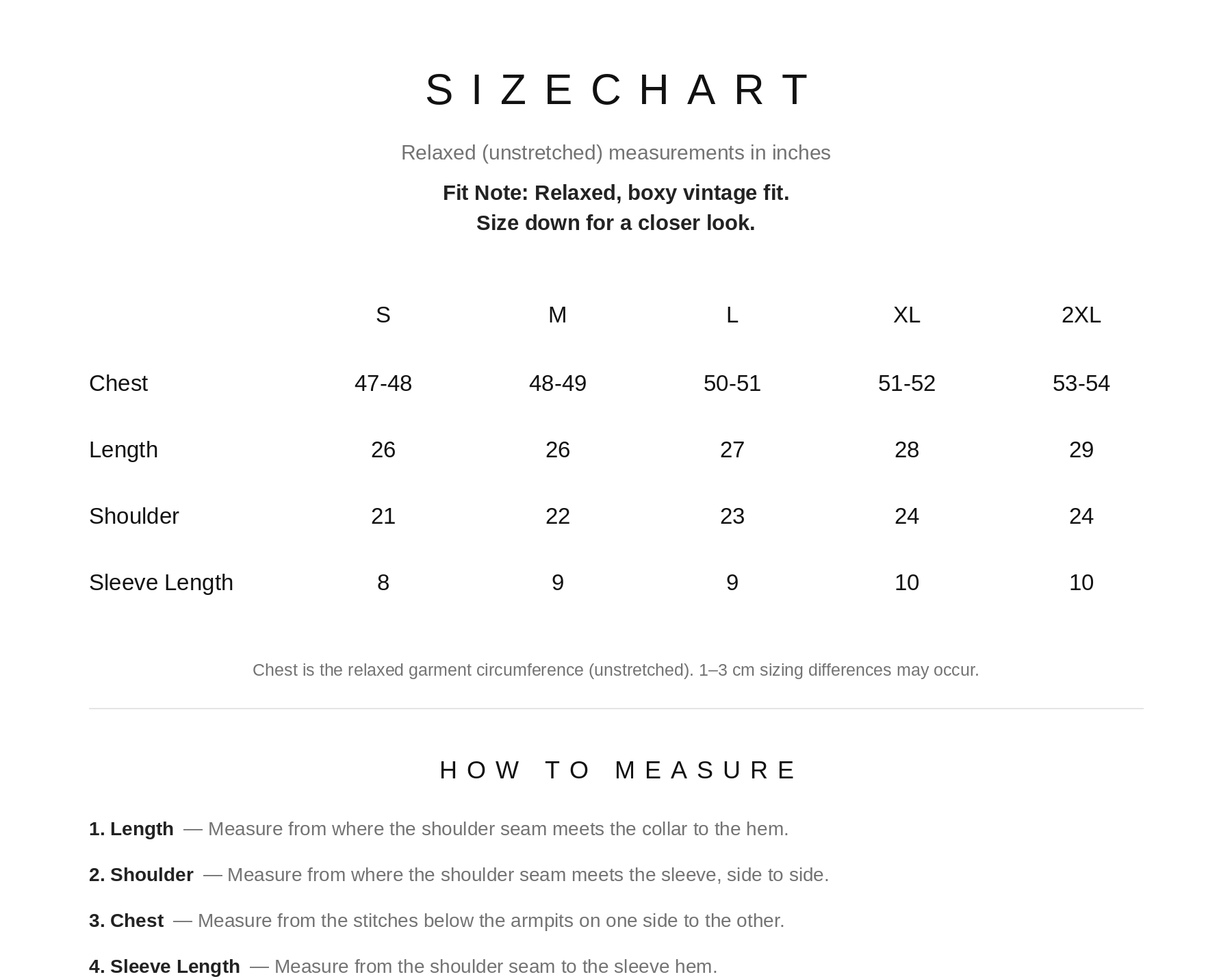 Size Chart