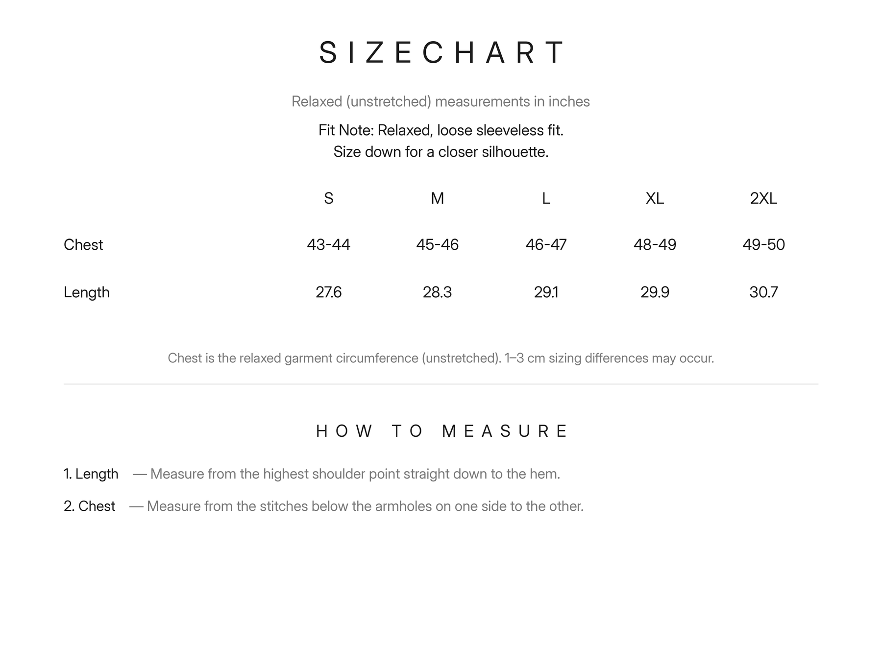 Size Chart