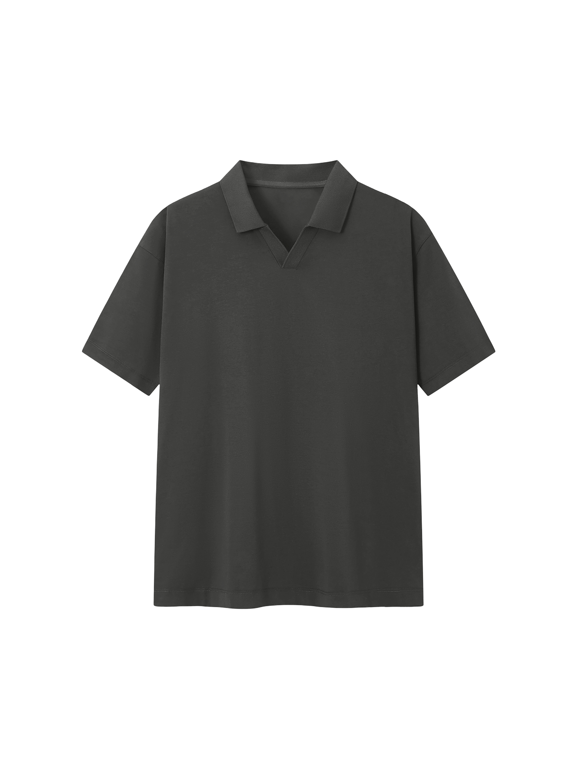 Dark gray polo shirt on a white background
