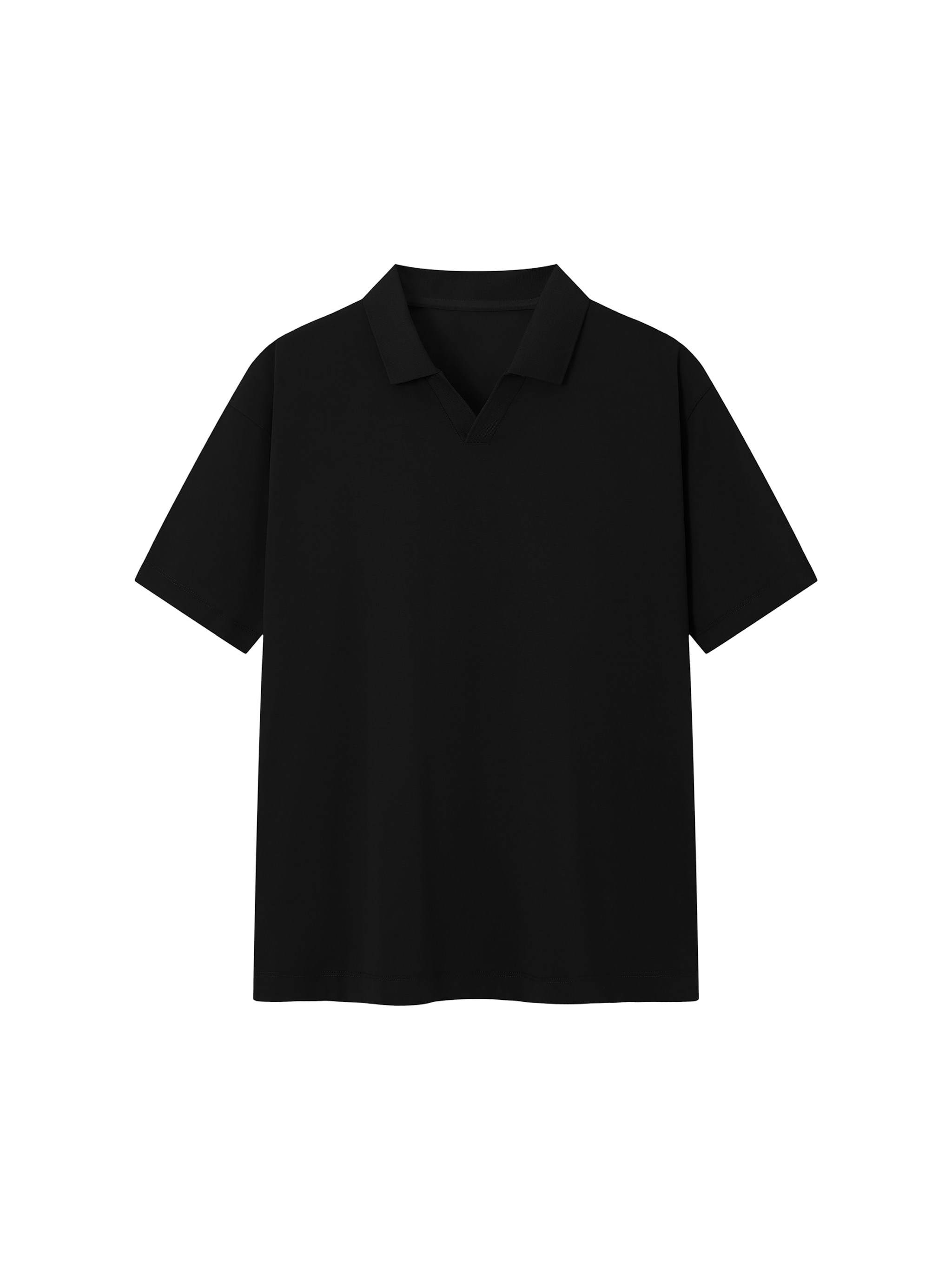 Black polo shirt on a white background