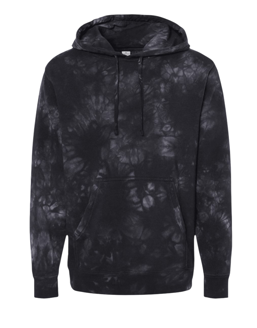 Klurve Noir Tie-Dye Hoodie #Color_black