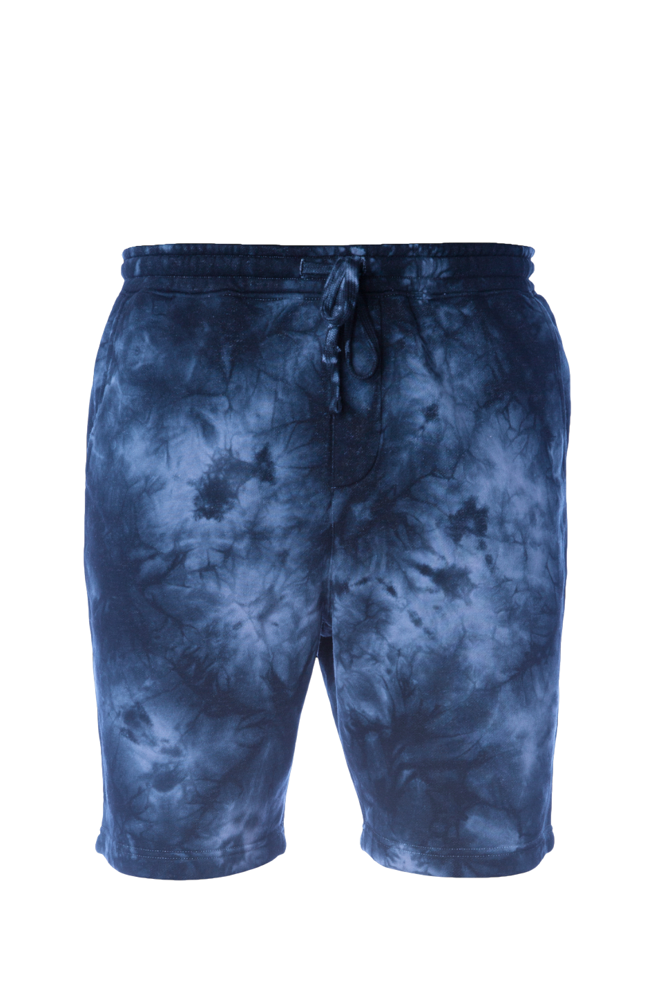 Klurve Noir Dye Fleece Shorts #Color_Navy Tie Dye Shorts